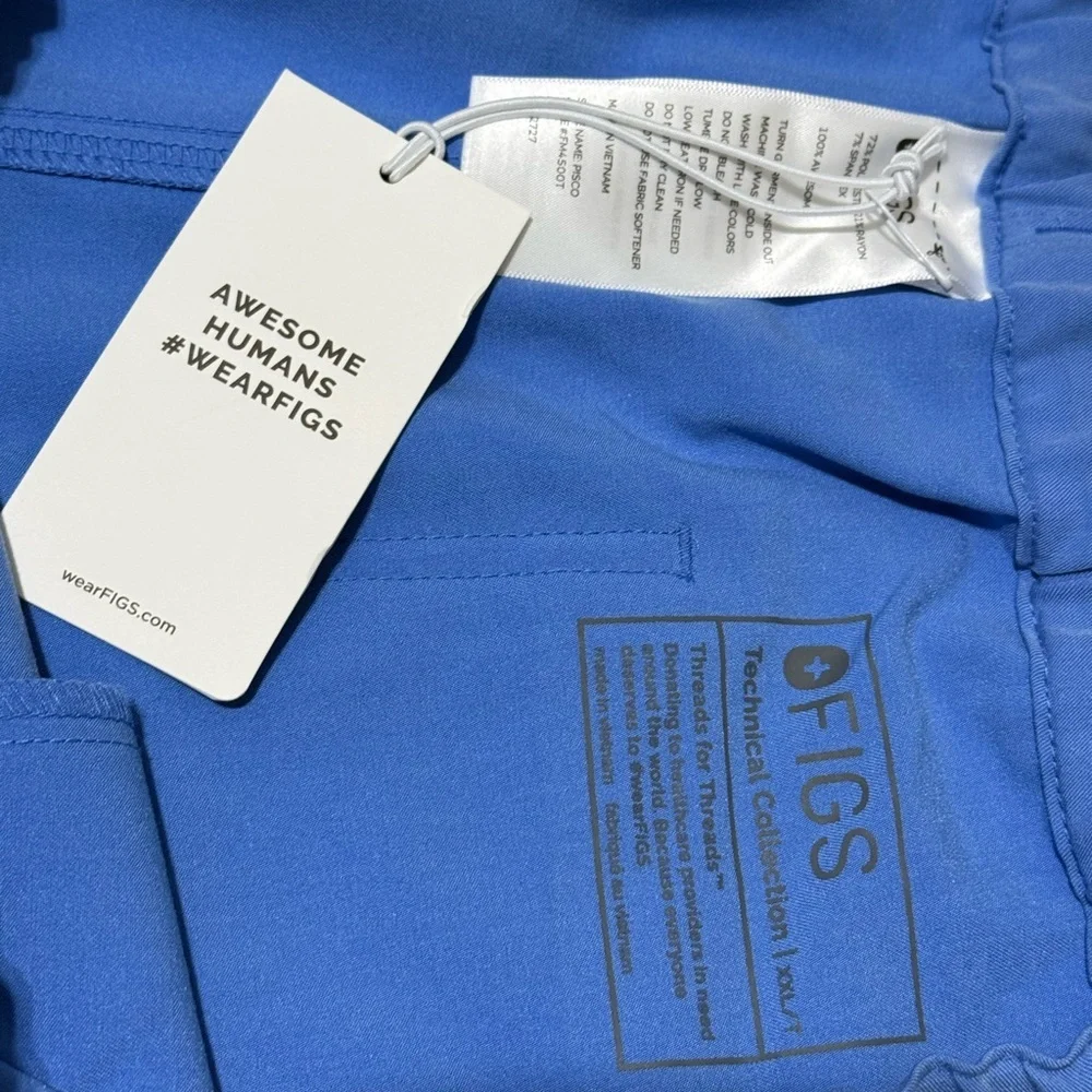 NEW Figs Ceil Blue Pisco Basic Scrub Pants Size XXL Tall
